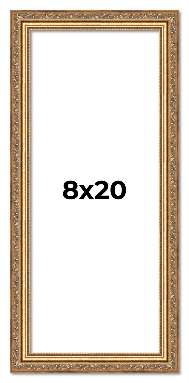 8x20 Museum-Quality Picture Frame with UV-Resistant Acrylic & Acid-Free Backing, Available in 4 Finishes - Gold, Silver, Bronze, and Black